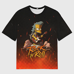 Мужская футболка оверсайз Rock n roll fire Simpsons