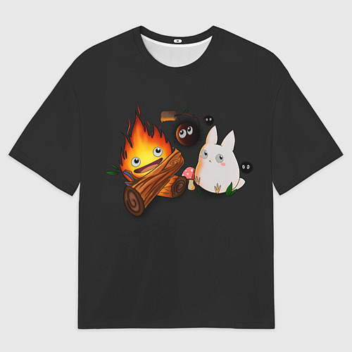 Мужская футболка оверсайз Кальцифер арт / 3D-принт – фото 1