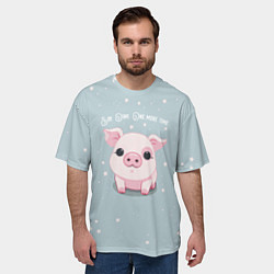 Футболка оверсайз мужская Пухля - Say Oink one more time, цвет: 3D-принт — фото 2