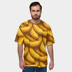 Футболка оверсайз мужская Сочная текстура из бананов, цвет: 3D-принт — фото 2