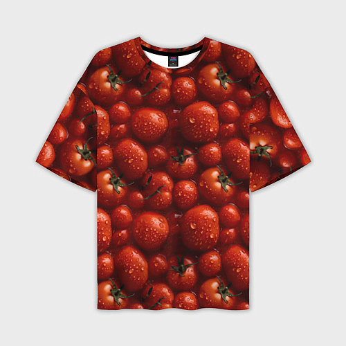Мужская футболка оверсайз Сочная текстура из томатов / 3D-принт – фото 1
