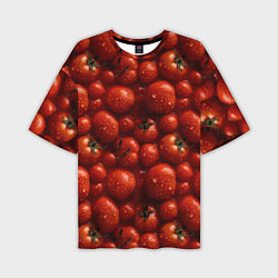 Мужская футболка оверсайз Сочная текстура из томатов