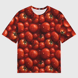 Футболка оверсайз мужская Сочная текстура из томатов, цвет: 3D-принт