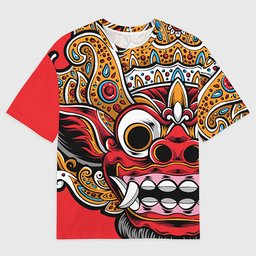 Мужская футболка оверсайз Barong - Bali - tattoo / 3D-принт – фото 1