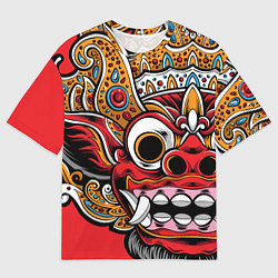 Мужская футболка оверсайз Barong - Bali - tattoo