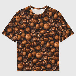 Мужская футболка оверсайз Сочный узор из грибочков