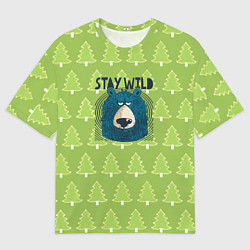 Мужская футболка оверсайз Оставайся диким