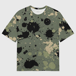 Мужская футболка оверсайз Камуфляж из клякс