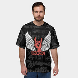 Футболка оверсайз мужская Рок хэви-метал, цвет: 3D-принт — фото 2