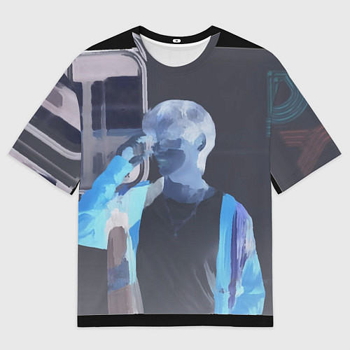 Мужская футболка оверсайз Потрет Тэхена маслом / 3D-принт – фото 1