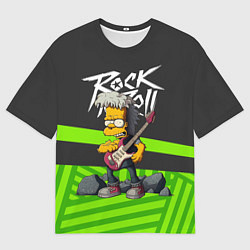 Футболка оверсайз мужская Rock music Simpsons, цвет: 3D-принт