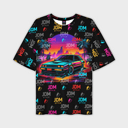 Мужская футболка оверсайз JDM neon style