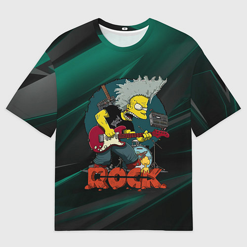 Мужская футболка оверсайз Rock music Simpsons / 3D-принт – фото 1