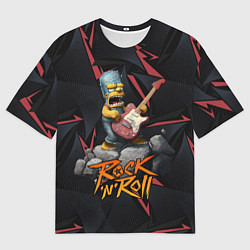 Мужская футболка оверсайз Rocknroll simpsons
