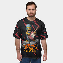 Футболка оверсайз мужская Rocknroll simpsons, цвет: 3D-принт — фото 2