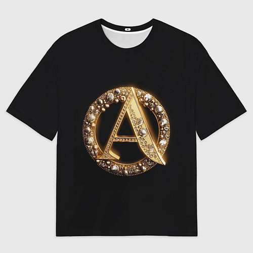 Мужская футболка оверсайз Ювелирная буква А / 3D-принт – фото 1