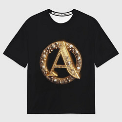 Мужская футболка оверсайз Ювелирная буква А