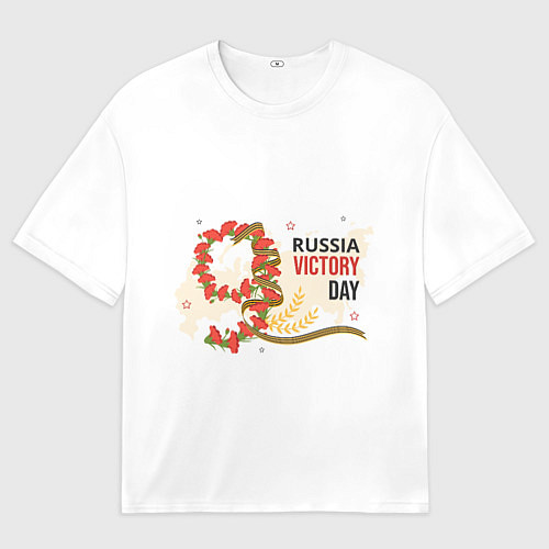 Мужская футболка оверсайз 9 мая - russia victory day / 3D-принт – фото 1