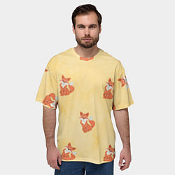 Футболка оверсайз мужская Наблюдательные лисята, цвет: 3D-принт — фото 2