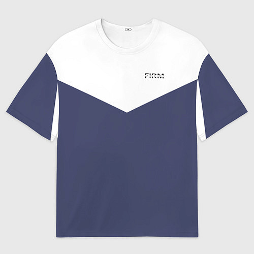 Мужская футболка оверсайз FIRM бело-синий / 3D-принт – фото 1