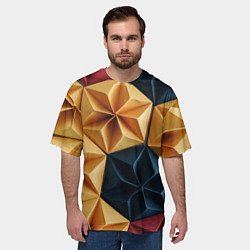 Футболка оверсайз мужская Геометрические ромбические фигуры, цвет: 3D-принт — фото 2