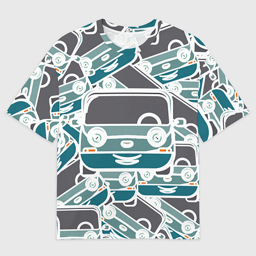 Мужская футболка оверсайз Абстракция машина / 3D-принт – фото 1