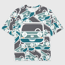 Мужская футболка оверсайз Абстракция машина