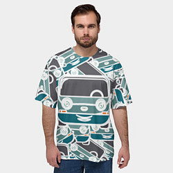 Футболка оверсайз мужская Абстракция машина, цвет: 3D-принт — фото 2