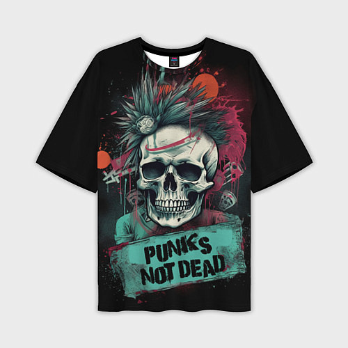 Мужская футболка оверсайз Punks not dead / 3D-принт – фото 1