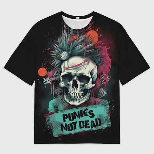 Мужская футболка оверсайз Punks not dead / 3D-принт – фото 1