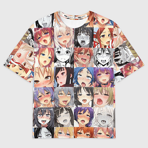 Мужская футболка оверсайз Anime hentai ahegao manga / 3D-принт – фото 1