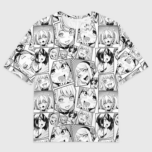 Мужская футболка оверсайз Anime hentai ahegao / 3D-принт – фото 1