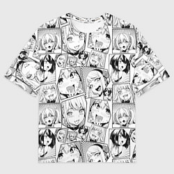 Футболка оверсайз мужская Anime hentai ahegao, цвет: 3D-принт