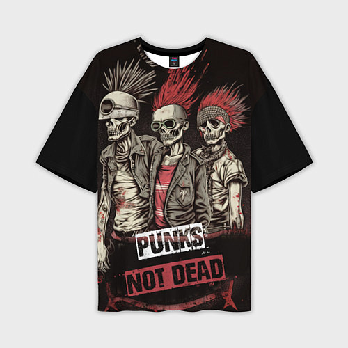 Мужская футболка оверсайз Punks not dead / 3D-принт – фото 1