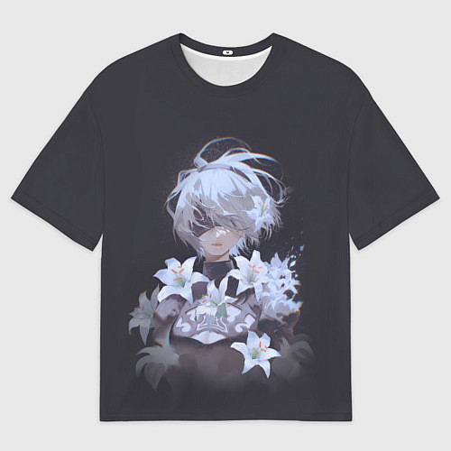 Мужская футболка оверсайз 2В с цветами / 3D-принт – фото 1