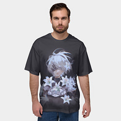 Футболка оверсайз мужская 2В с цветами, цвет: 3D-принт — фото 2