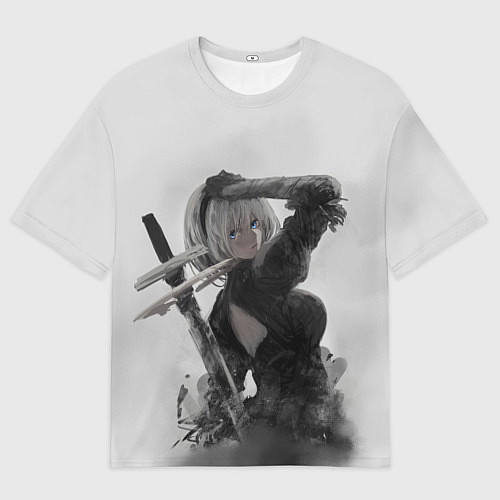 Мужская футболка оверсайз YoRHa 2-gou B-gata - android / 3D-принт – фото 1