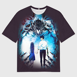 Футболка оверсайз мужская Магическая битва проклятие, цвет: 3D-принт