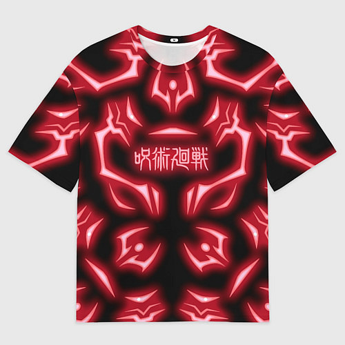 Мужская футболка оверсайз Магическая битва светящиеся Знаки Сукуны / 3D-принт – фото 1