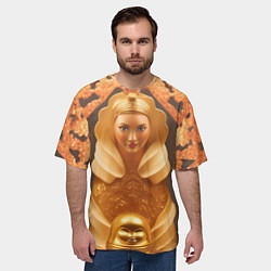 Футболка оверсайз мужская Матрёшка 585 Гольд, цвет: 3D-принт — фото 2