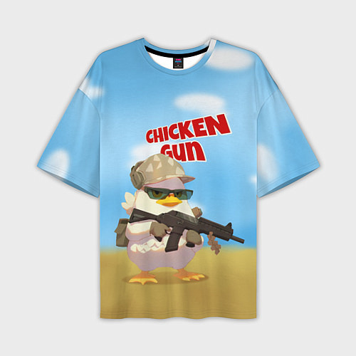 Мужская футболка оверсайз Цыпленок - Чикен Ган / 3D-принт – фото 1