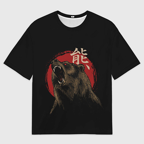 Мужская футболка оверсайз Japanese bear / 3D-принт – фото 1