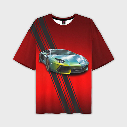 Мужская футболка оверсайз Итальянский суперкар Lamborghini Reventon / 3D-принт – фото 1
