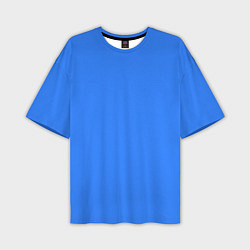 Мужская футболка оверсайз Однотонный неоновый синий цвет