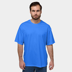 Футболка оверсайз мужская Однотонный неоновый синий цвет, цвет: 3D-принт — фото 2