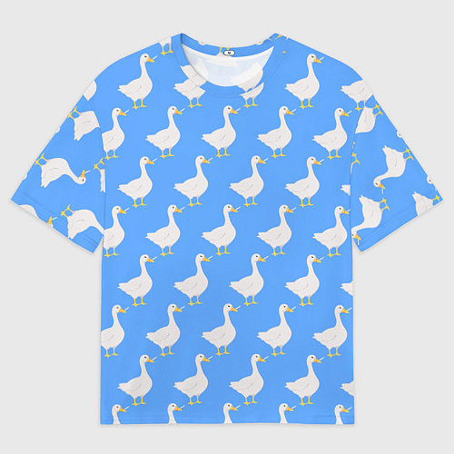 Мужская футболка оверсайз Домашний гусь вооружен ножом / 3D-принт – фото 1