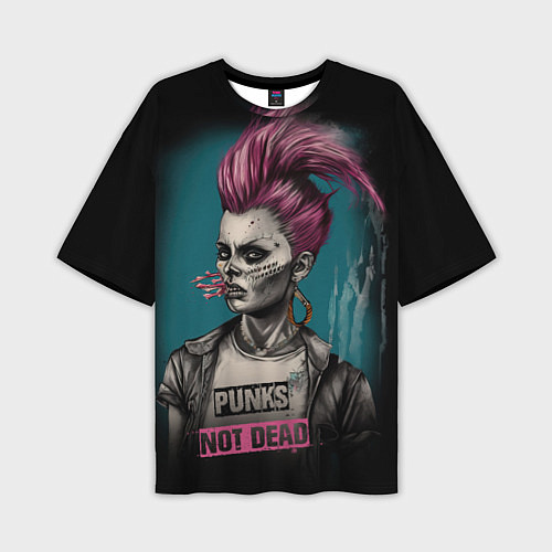 Мужская футболка оверсайз Punks no dead girl / 3D-принт – фото 1