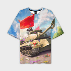 Футболка оверсайз мужская Русский танк, цвет: 3D-принт