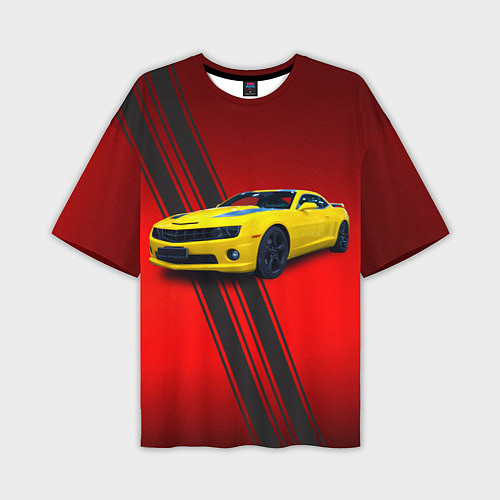 Мужская футболка оверсайз Спортивный американский автомобиль Chevrolet Camar / 3D-принт – фото 1