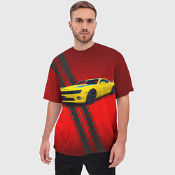 Футболка оверсайз мужская Спортивный американский автомобиль Chevrolet Camar, цвет: 3D-принт — фото 2